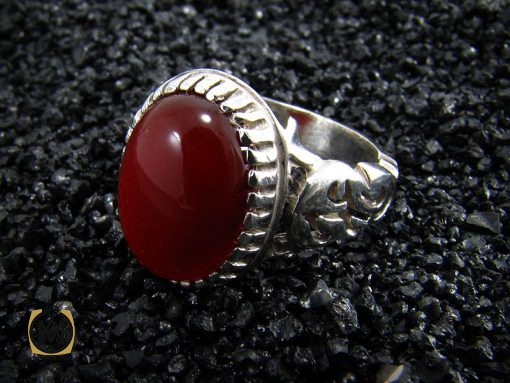 انگشتر عقیق قرمز مردانه - کد 8309 - تصویر 5