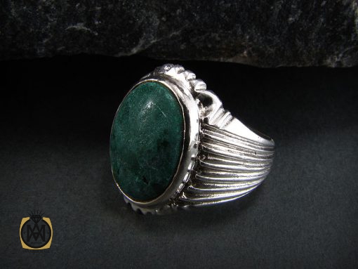 انگشتر عقیق سبز مردانه - کد 8311 - تصویر 6