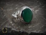 انگشتر عقیق سبز مردانه اصل و خوش رنگ - کد 8313 - تصویر 6