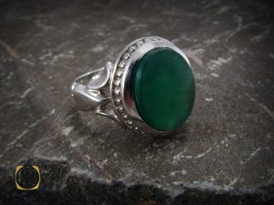 8313 انگشتر عقیق سبز مردانه اصل و خوش رنگ - کد 8313 - تصویر 6