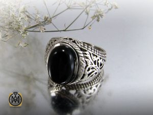 8320 انگشتر عقیق سیاه اصل مردانه - کد 8320 - تصویر 6