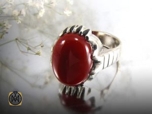 8327 انگشتر عقیق قرمز مردانه - کد 8327 - تصویر 6