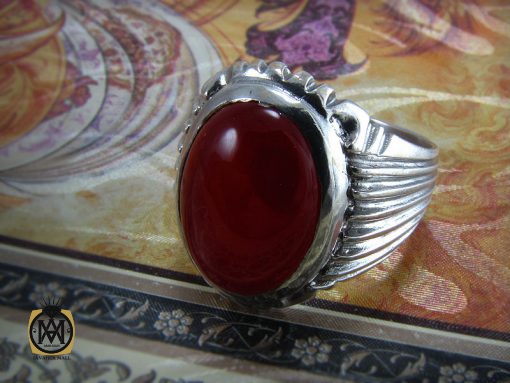 8332 انگشتر عقیق قرمز مردانه - کد 8332 - تصویر 6