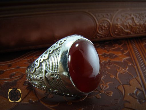 8334 انگشتر عقیق قرمز مردانه - کد 8334 - تصویر 6