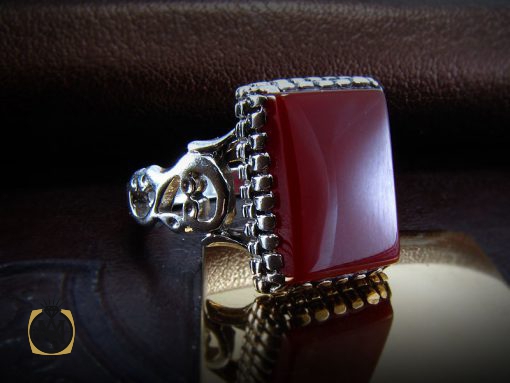 انگشتر عقیق قرمز مردانه - کد 8344 - تصویر 6