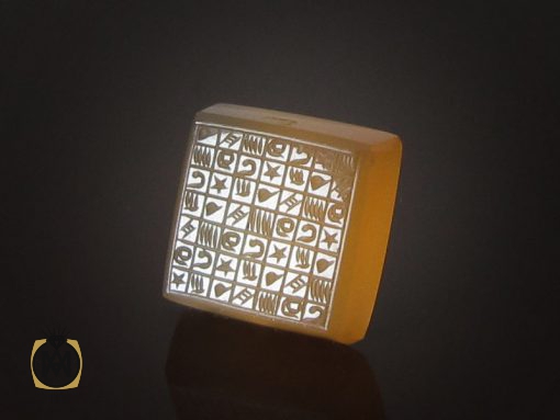 00 نگین تک عقیق یمن با حکاکی هفت شرف اثر استاد ضابطی - کد 9019 - تصویر 5