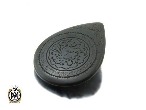 00 نگین تک یشم اشکی با حکاکی چهارده معصوم و آیت الکرسی - کد 9026 - تصویر 6
