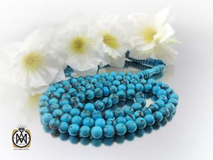 00 تسبیح فیروزه مصری 101 دانه ارزشمند و لوکس - کد 4106 - تصویر 6