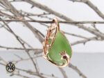 مدال چشم گربه زنانه طرح طاووس - کد 3031 - تصویر 5
