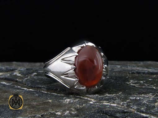 انگشتر عقیق یمن مردانه هنر دست استاد شرفیان - کد 8517 - تصویر 6