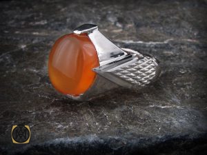 00 انگشتر عقیق یمن مردانه هنر دست استاد شرفیان - کد 8518 - تصویر 6