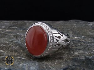 انگشتر عقیق یمن با حکاکی شرف الشمس مردانه  - کد 8519 - تصویر 6