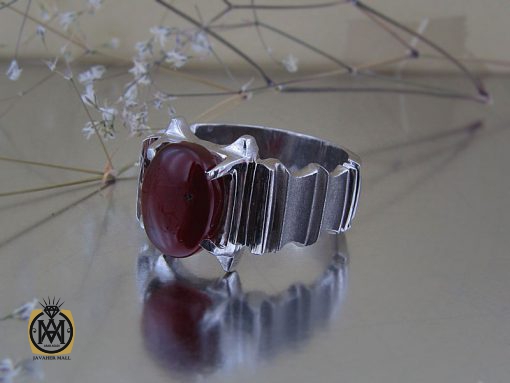 انگشتر عقیق یمن مردانه رکاب هنر دست استاد قاسمی - کد 8521 - تصویر 6