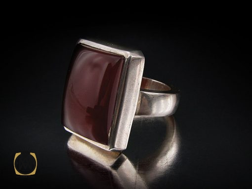 انگشتر عقیق یمن مردانه رکاب هنر دست استاد قاسمی - کد 8523 - تصویر 6