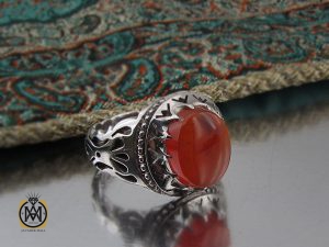 00 انگشتر عقیق یمن مردانه دست ساز - کد 8526 - تصویر 6
