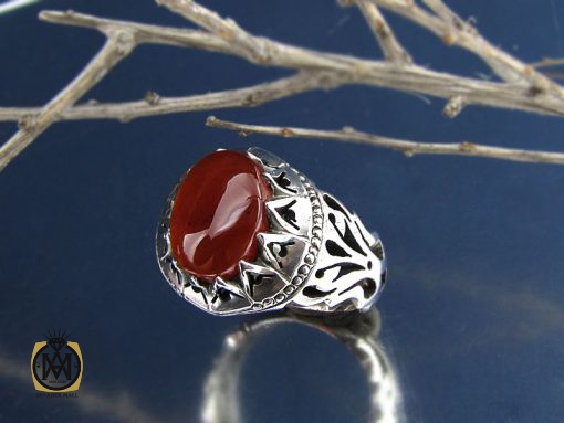 انگشتر عقیق یمن مردانه دست ساز - کد 8530 - تصویر 6