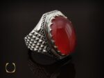 انگشتر عقیق مرغوب و درشت مردانه هنر دست استاد شرفیان - کد 8535 - تصویر 6
