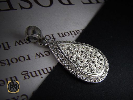 مدال نقره زنانه پر نگین ظریف طرح ماهرو - کد 3041 - تصویر 5