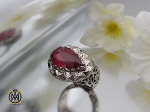 00 انگشتر یاقوت سرخ آفریقایی خوش رنگ مردانه با رکاب دست ساز - کد 8546 - تصویر 6