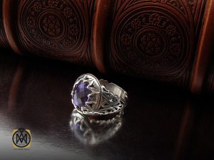 انگشتر آمتیست مردانه رکاب دست ساز - کد 8558 - تصویر 6