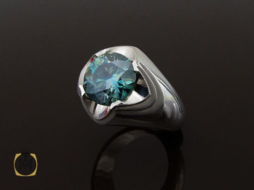 00 انگشتر موزانایت مردانه رکاب دست ساز - کد 8563 - تصویر 6