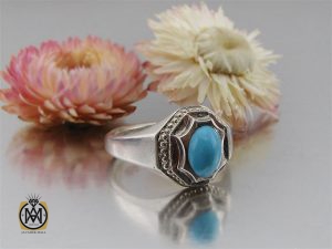 00 انگشتر فیروزه نیشابور مردانه رکاب هنر دست استاد شرفیان - کد 8578 - تصویر 6