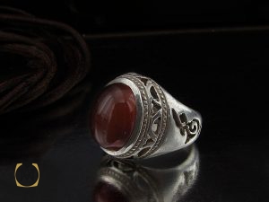 انگشتر عقیق یمن مردانه رکاب طرح یا علی - کد 8582 - تصویر 6