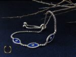 دستبند نقره طرح چشم زخم زنانه - کد 1072 - تصویر 6