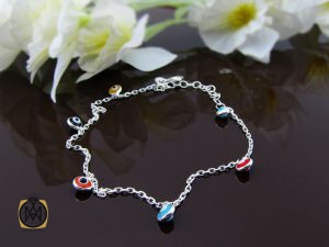 00 دستبند نقره طرح چشم زخم زنانه - کد 1073 - تصویر 6
