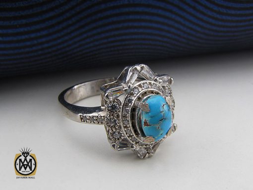 انگشتر فیروزه نیشابور زنانه طرح مهگل - کد 2083 - تصویر 6