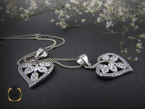 مدال نقره زنانه طرح برگ - کد 3015 - تصویر 5