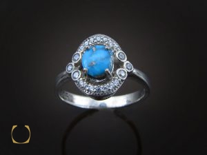 00 انگشتر فیروزه نیشابور زنانه طرح پانیذ - کد 2084 - تصویر 6