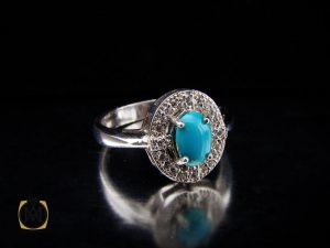 00 انگشتر فیروزه نیشابور زنانه طرح نازان - کد 2087 - تصویر 6