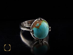 00 انگشتر فیروزه نیشابوری زنانه طرح نیلی - کد 2089 - تصویر 6