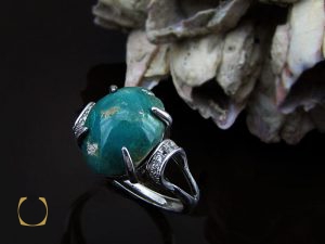 00 انگشتر فیروزه نیشابور زنانه طرح نوژان - کد 2091 - تصویر 6