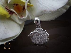 00 مدال نقره طرح sheep زنانه - کد 3045 - تصویر 5