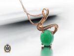 مدال عقیق سبز زنانه طرح ژینوس - کد 3048 - تصویر 5