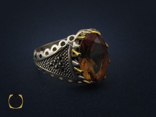 انگشتر زولتنایت و مارکازیت مردانه - کد 8434 - تصویر 6