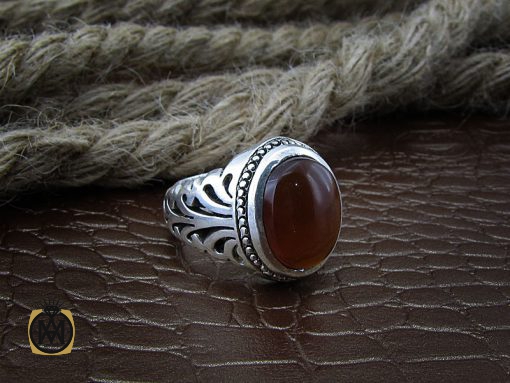 انگشتر عقیق یمن مردانه دست ساز - کد 8503 - تصویر 6
