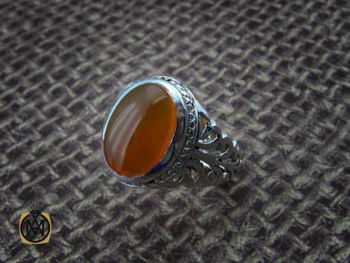 انگشتر عقیق یمن مردانه دست ساز - کد 8513 - تصویر 6