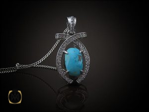 00 مدال فیروزه نیشابوری زنانه طرح فرناز - کد 3107 - تصویر 5