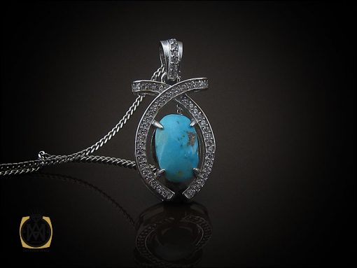 مدال فیروزه نیشابوری زنانه طرح فرناز - کد 3107 - تصویر 5