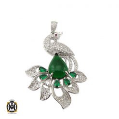مدال نقره زنانه طرح طاووس - کد 3052 مدال نقره زنانه طرح طاووس - کد 3052