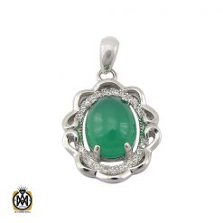 مدال عقیق سبز زنانه طرح سونیا - کد 3063 مدال عقیق سبز زنانه طرح سونیا - کد 3063