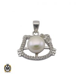 مدال مروارید پرورشی زنانه طرح کیتی - کد 3068 مدال مروارید پرورشی زنانه طرح کیتی - کد 3068