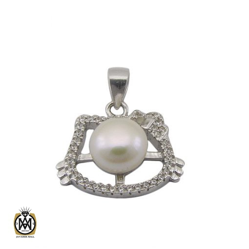 1 مدال مروارید پرورشی زنانه طرح کیتی - کد 3068 - تصویر 1