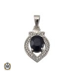 1 مدال یاقوت کبود زنانه طرح رها - کد 3085