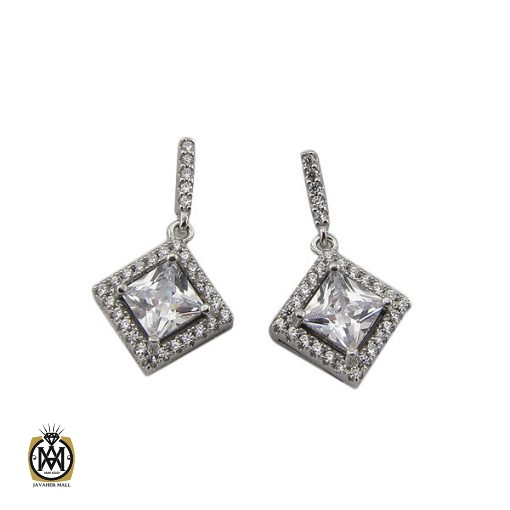 1 گوشواره نقره زنانه طرح سیمین - کد 5035 - تصویر 1