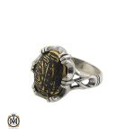 انگشتر حدید سینی با حکاکی لا فتی الا علی لا سیف الا ذوالفقار مردانه - کد 8362