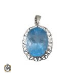 1 مدال توپاز آبی زنانه طرح دنیز - کد 3084